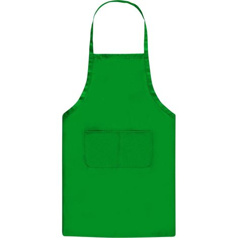 Tablier De Cuisine - Tablier À Col Et Ceinture - Polyester - Vert Armée - 72,5 X 58 Cm - 1 Pièce