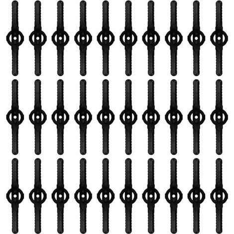 Lot de 30 Lames Coupe, Bordures Rechange Plastique Durable, Pour Tondeuse et Débroussailleuse(Noir) (1/5)
