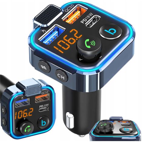 Bluetooth-Auto-Transmitter MP3-Freisprecheinrichtung FM-Ladegerät (1/5)