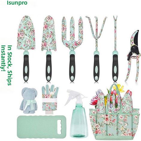 Ensemble jardin jardinage d'outils de imprimés avec poignées en caoutchouc antidérapantes, cadeau (1/4)
