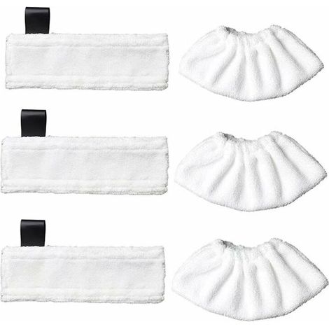 Lot de 3 lingettes de rechange en microfibre et 3 chiffons en microfibre pour Karcher Easy Fix SC1/SC2/SC3/SC4/SC5/SV7, chiffon accessoire pour Kärcher Easy Fix-- (1/5)