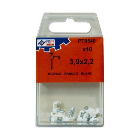 FERMAGLIO IN PLASTICA BIANCO C/8 PZ