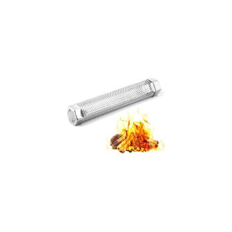 Tube fumoir pour barbecue - Acier inoxydable - Pour barbecues à granulés - Tube fumoir hexagonal - Fumoir à froid pour tous types de barbecues - 30 cm (1/5)