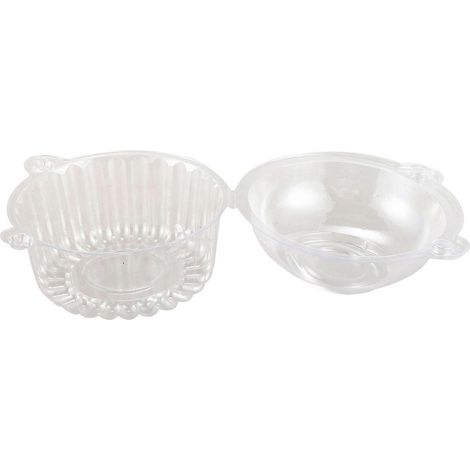 Lot de 50 moules à cupcakes/boîtes à gâteaux/moules à muffins en forme de dôme en plastique transparent à une seule couche (1/5)