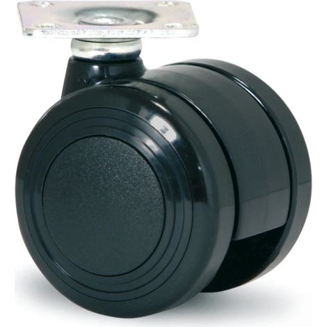 Roulette de meuble - MESO - PU double souple - 40mm - Platine 38x38mm