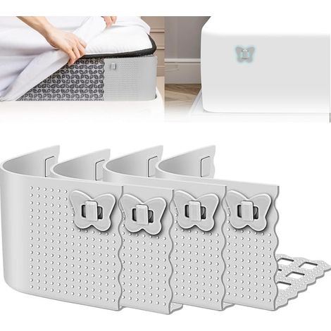 Supports De Draps en Silicone, Ensemble De Porte draps, Gardez Les Draps De Lit Ferme Et Serré en Place, pour Tous Les Matelas (Gris,4pcs)
