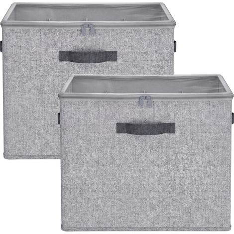 Organiseur de Chaussures, pour jusqu’à 16 Paires, Boîte de Rangement Gain de Place, Séparateurs Réglables, Empilable, Couvercle Transparent, Lot de 2, Gris (1/4)
