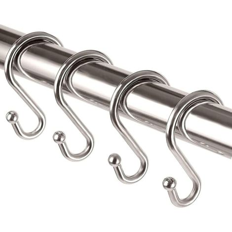 Set di 12 ganci a S in metallo antiruggine per tende da doccia, appendiabiti per tende da doccia, utensili da cucina, vestiti, asciugamani, bronzo