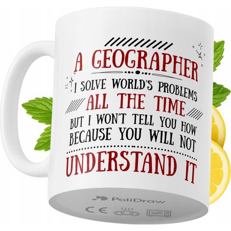 Lustige Tasse für Geographen – Kaffee- oder Teetasse mit witzigem Textdesign – ideal für Geburtstage, Namenstage, Feiertage und besondere Anlässe. Hochwertige Tasse für Zuhause, Büro und Arbeit. Farbe (1/5)