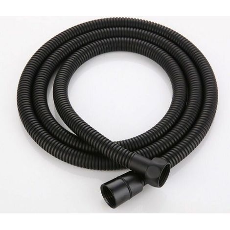 Tuyau de Douche Universel 1.5m en Acier Inoxydable, Flexible de Douche Noir Mat Anti-Explosion et Anti-Torsion pour Salle de Bain (1/5)