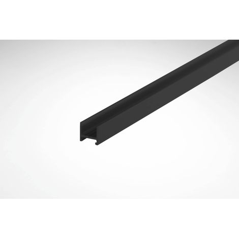 L&S Leuchtenprofil Porto 1/2 Mini, 12x11mm Aufbau/Einbau, Alu schwarz, 3000mm (1/2)