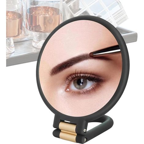 Miroir Portable pour Femmes Angle Réglable Double Face,Petit Miroir De Maquillage À Grossissement,pour Déplacements Dortoir Salle de Bain Chambre Dames et Femmes (1/5)