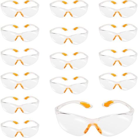 15 pièces Lunettes de protection de travail de bricolage Lunettes de sécurité anti-rayures Lunettes de cyclisme en plastique pour laboratoire de peinture de jardinage (1/5)