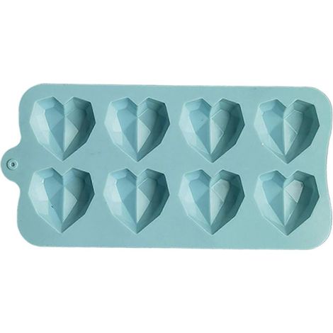 Moule à chocolat 8 cavités en silicone en forme de cœur pour glaçons, biscuits et pâtisseries - Moule à pâtisserie manuel - Fournitures de cuisine Jikaixiang (1/5)