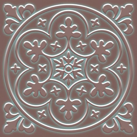 Stickers carrelage pour cuisine, salon, salle de bains avec Design Floral en relief, amovible 20 20cm, pack de 10 éléments de décoration intérieure (bronzen) (1/5)