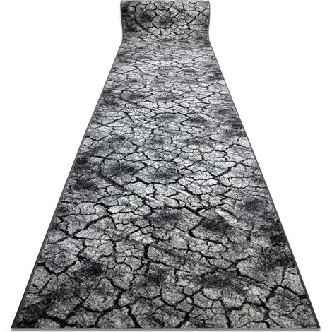 Läufer SILVER Terra rissiger Boden grau 100cm grey 100x120 cm