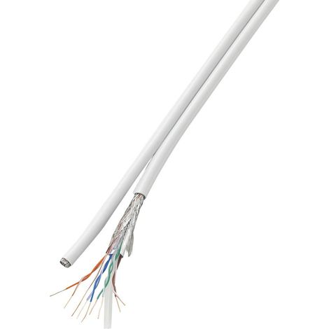 Tru Components – Câble réseau CAT 6 duplex 100m 1567362 – Section 8 x 2 x 0.196 mm² – Blindage SF/UTP pour vitesses jusqu'à 10 000 Mbits/s