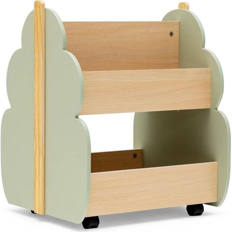 Organiser la Chambre Enfant Bibliothèque Mobile Forme Arbre en Bois 4 Roulettes Silencieuses Double Face (1/5)