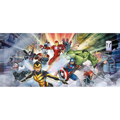 Poster géant - intissé Disney Marvel Avengers au combat- 202 cm x 90 cm (1/3)