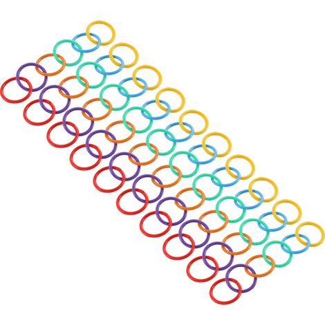 Anneaux de reliure 60 pièces, PP coloré 3,5 cm, bagues pour classeur, fiches, cartes de visite, documents (1/5)