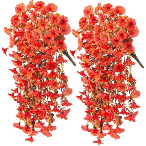 flores artificiales, 75 cm, plástico resistente a los rayos UV, para colgar en interiores y exteriores. (1/5)