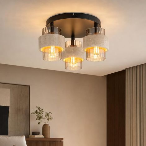 Deckenlampe Deckenleuchte Wohnzimmerlampe 3-flammig Schwarz Metall Ø 37,5 cm (1/5)