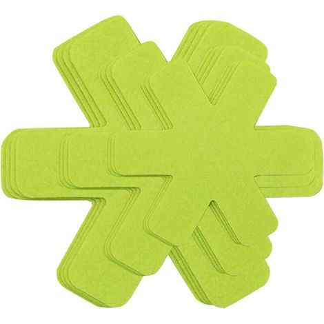 Set of 12 pot protectors and 3 lids of different sizes to protect from scratches, separate and protect the surfaces of your cookware (green). (1/5)