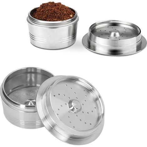 Capsule individuelle + goupillon compatible avec la machine à café à capsules Cafissimo et la machine à café filtre en acier inoxydable avec étui réutilisable (1/5)