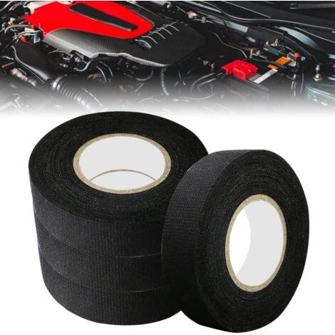royaluxe-4 PCS Gaine Electrique Automobile en Flanelle Ruban Chiffon de Voiture Antifriction Antisalissure Scotch Tissu Réduction de Bruit Antidérapant pour Voiture Moto Fil Électrique(18mm15m)
