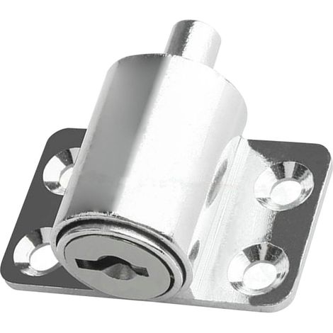 Verrou de sécurité antivol pour porte, finition alliage, peinture, avec clés, pour armoires et autres meubles de maison, gris clair (1/5)