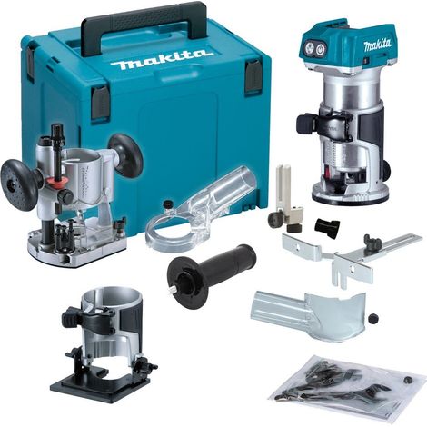 Makita DRT50ZJX2 18v Cordless Brushless Laminate Router Trimmer + Plunge Base ++