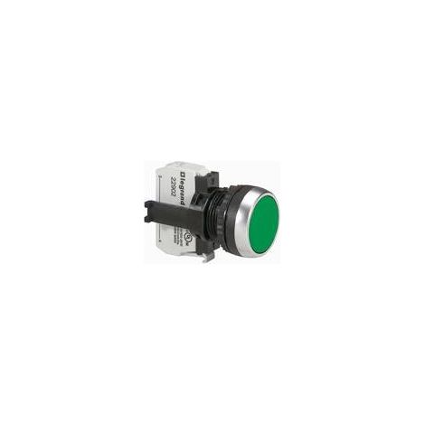 Bouton non lumineux à impulsion affleurant IP69 Osmoz complet vert LEGRAND 023702