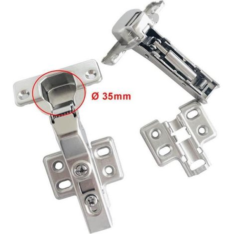 Lot de 4 45 Degré Charnière d'Angle 35mm avec Amortisseur pour Porte Multi-latérale Charnières à Fermeture Douce (1/4)
