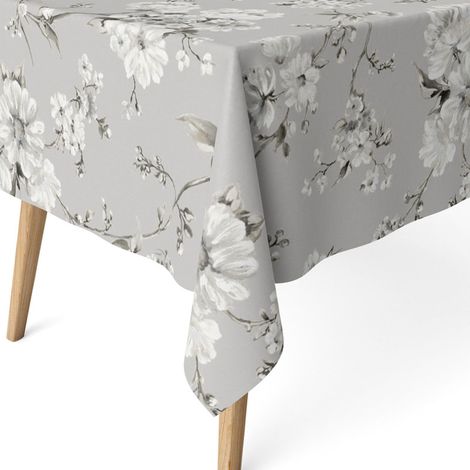 Nappe Anti-Taches enduite Coton carrée 140x140 cm Daniela Gris (1/5)