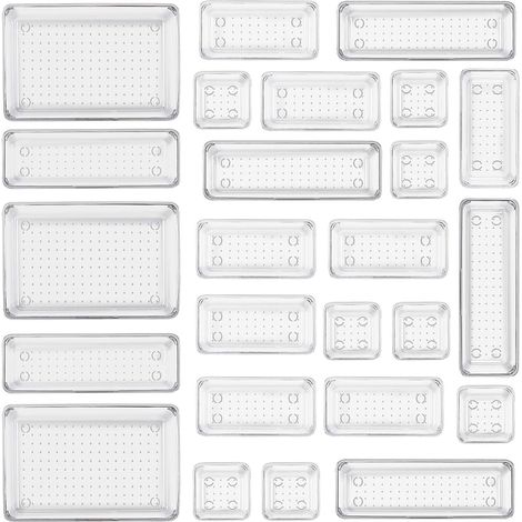 25 pcs Organisateurs de Tiroirs en Transparent,avec 4 tailles Organisateur (1/5)