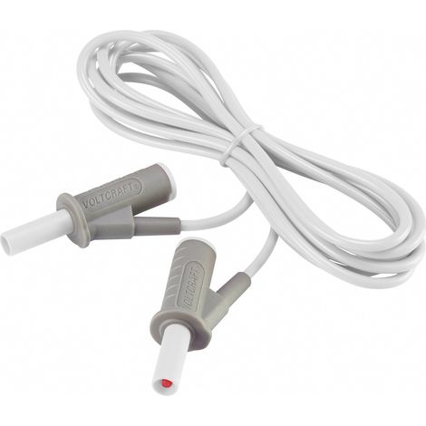 VOLTCRAFT MSB-501 Sicherheits-Messleitung Lamellenstecker 4 mm Lamellenstecker 4 mm 2.00 m Weiß 1 St (1/4)