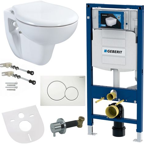 Geberit Taharet Bidet Wand Hänge WC Weiß Vorwandelement Betätigungsplatte Softclose Deckel AC90L Geberit Taharet Bidet Wand Hänge WC Weiß Vorwandelement Betätigungsplatte Softclose Deckel AC90L (1/5)