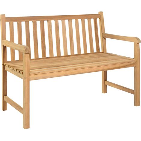 vidaXL Banco de jardín de madera maciza de teca 114 cm (1/5)