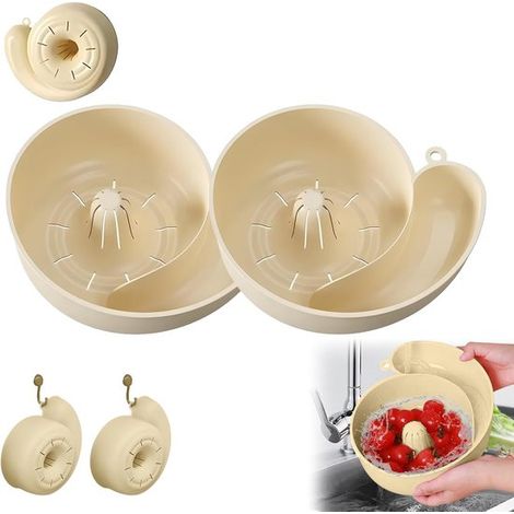 2 pezzi Tritafrutta a forma di chiocciola - Affettafrutta - Ghirlanda di frutta - Cestello multifunzionale per lavare la frutta: uva, lamponi, pomodorini, insalate, riso. (1/5)