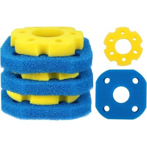 CPF-180 / CPF-250 Mousse filtrante Bassin – Mousse filtrante pour Filtre Bassin, Médias filtrants de Remplacement (3 x Bleu Grossier & 3 x Jaune Fin)
