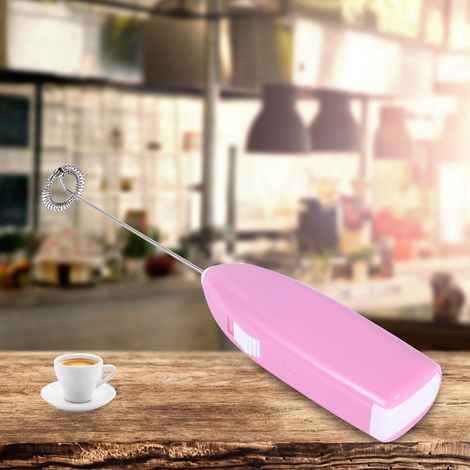 Elektrischer Küchen-Milchaufschäumer mit Griff, Kaffeeaufschäumer, Schneebesen, Rührgerät, rosa (1/5)