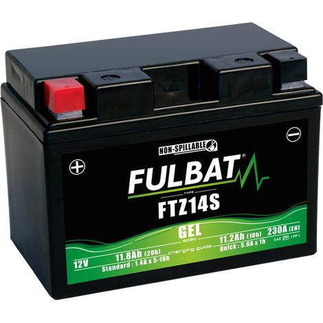 Batterie moto FULBAT FTZ14S GEL 12V 11.2Ah 230A – Démarrage moto et scooter – Technologie Gel pour performance optimale – Anova