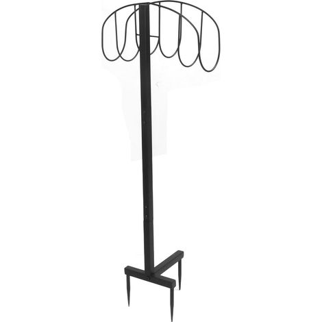 Support mural pour tuyau d'arrosage robuste, support amovible en acier, rangement de tuyau pour jardin, noir, 1 pièce (1/5)