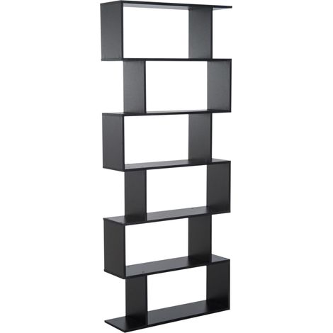 Libreria Design Moderno in Legno con 6 Ripiani Nero 80x23x192 cm (1/5)