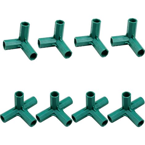 Lot de 8 raccords solides de 16 mm - Connecteurs en plastique - Pour treillis de raisin, crème solaire, abri de jardin, jardin (1/5)