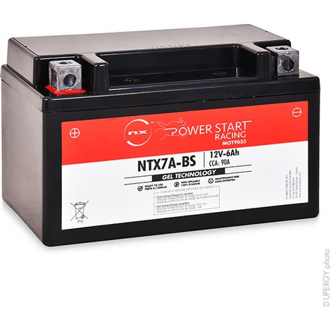 NX – Batterie moto gel 12V 6Ah – Technologie plomb étanche gel – Compatible Yamaha 125 XC 125 CYGNUS X 2004-2006