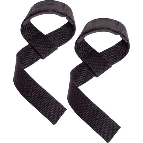 Lifting Straps - Coton Renforcé - Rembourrés En Néoprène - Pour Soulevé De Terre Et Tirage - 60 Cm - 2 Pièces (1/5)