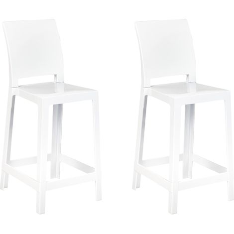 Conjunto de 2 sillas de bar transparentes plástico taburete silla alta Wellington