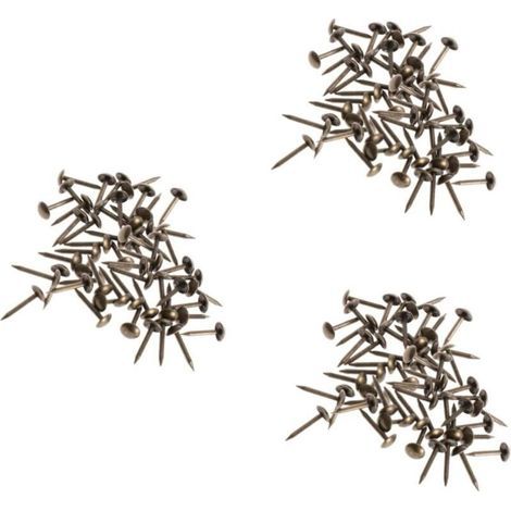 300 pièces de clous antiques ronds en laiton, clous antiques brillants pour canapé (1/4)