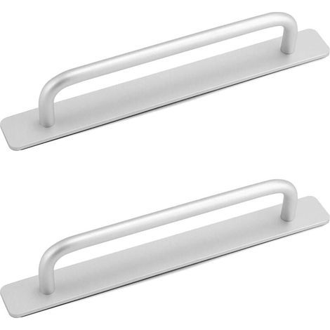 2 selbstklebende Schiebetürgriffe, Möbelgriffe aus Aluminiumlegierung, 210 x 25 mm, silberfarben (1/4)